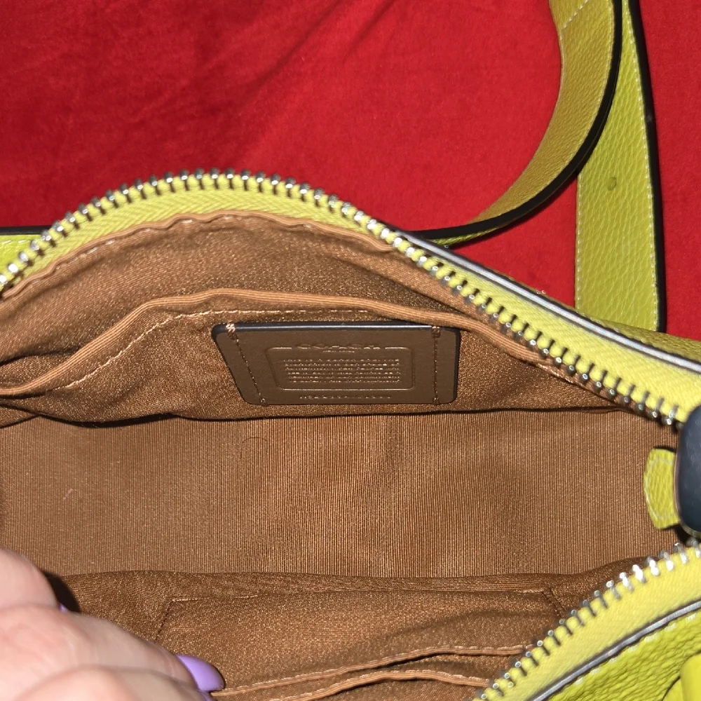 Coach Teri Shoulder Bag in Lime Green and Light Khaki - Picture 9 of 9